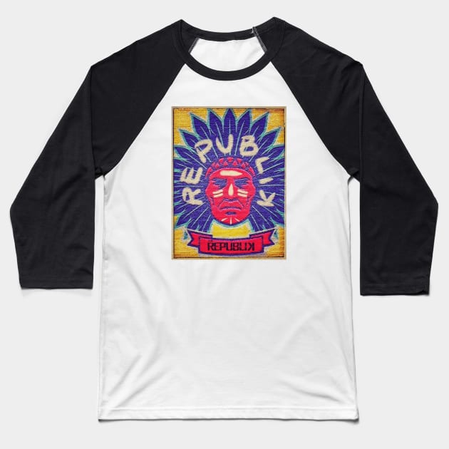 INDIAN IN HEAD DRESS Baseball T-Shirt by Digz